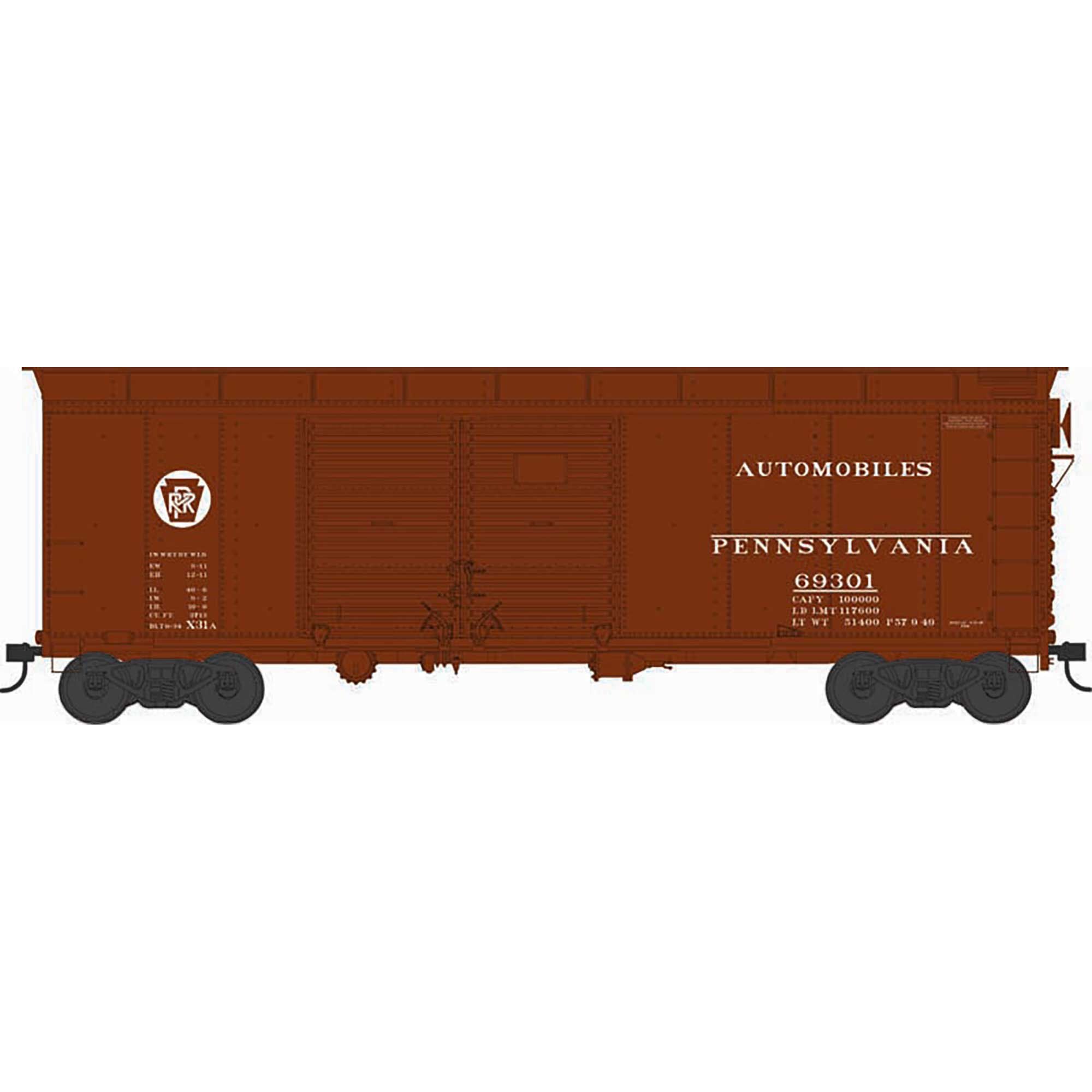 HO X31A 4-Door Road Inset Roof Box PRR Circle Key #69322 (BOW43320)