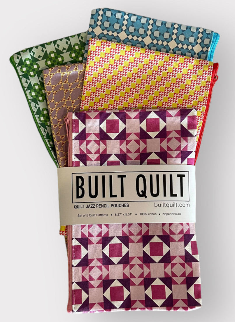 Quilt Jazz Pencil Pouches Set of 5