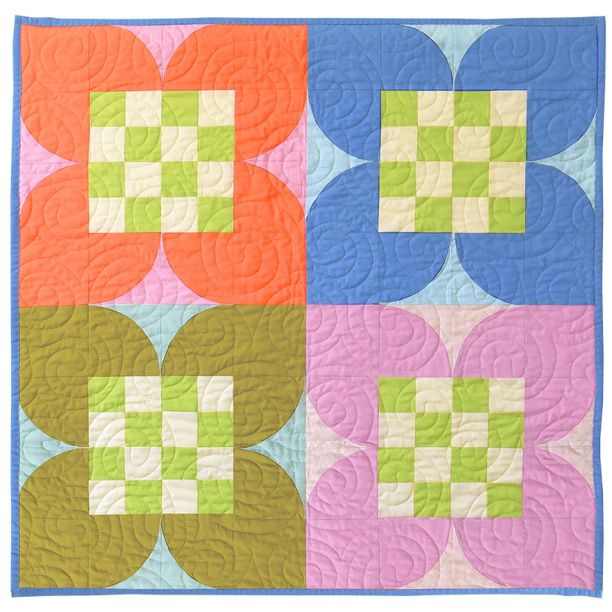 Windham Fabrics - Ruby and Bee Solids - Checkered FLOWER Quilt Kit