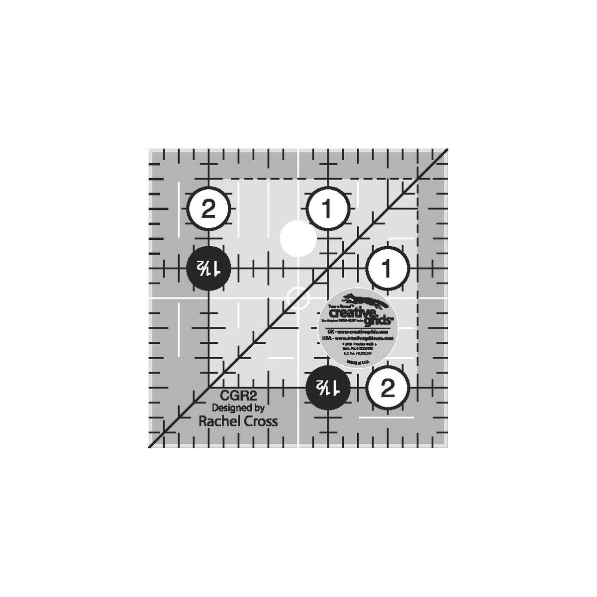Creative Grids Quilting Ruler 2 1/2in Square- CGR2