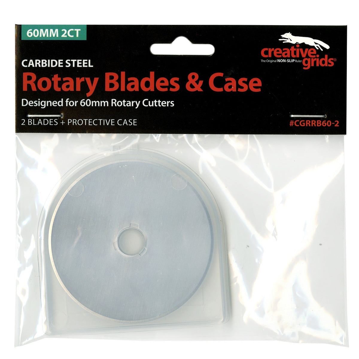 Creative Grids 60mm Replacement Rotary Blades & Case 2pk