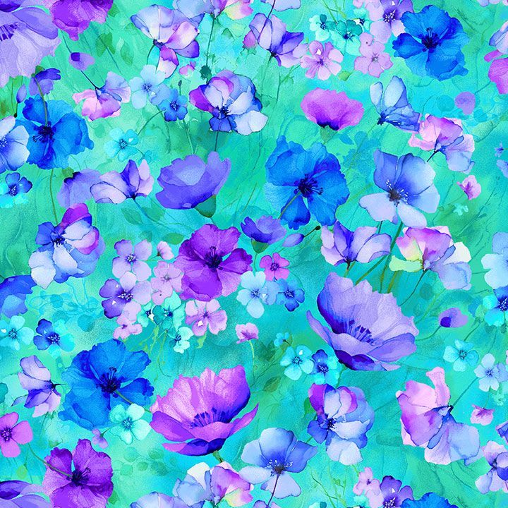 TIMELESS TREASURES - Bellagio by Chong-a Hwang - Digital - Floral Field - Green