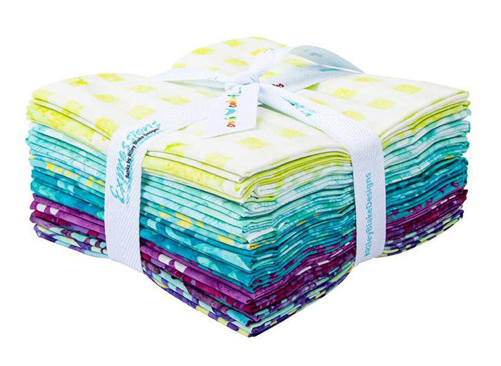 Riley Blake - Expressions Batiks: Daisy Dots CITRUS Fat Quarter Bundle B 14 pcs