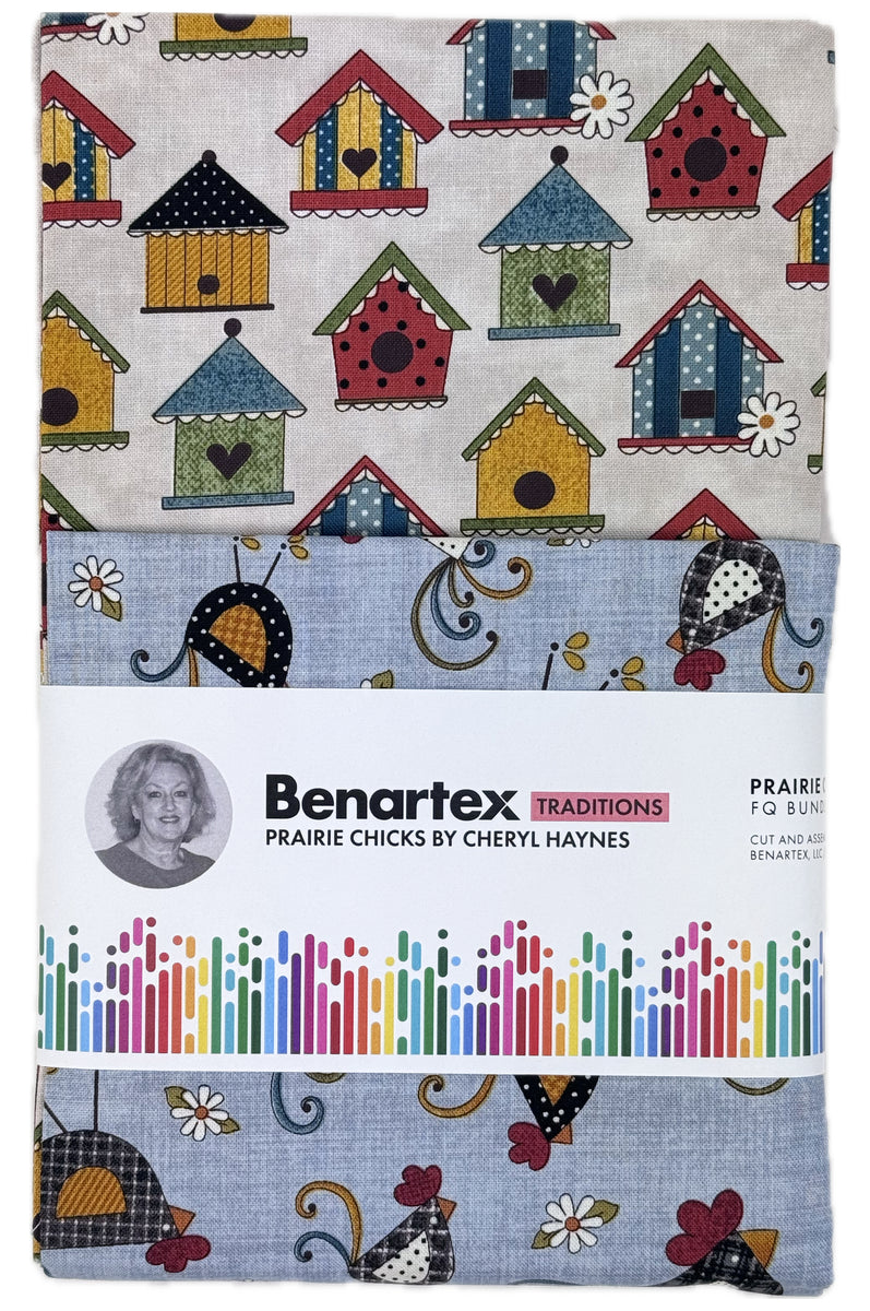 Benartex - Prairie Chicks Fat Quarter Bundle by Cheryl Haynes 17 pcs
