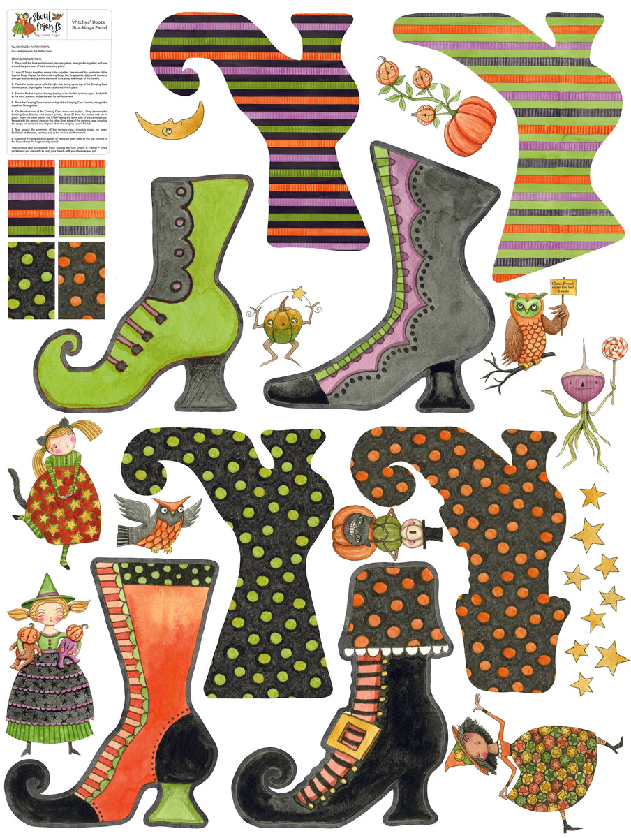 Riley Blake - Ghoul Friends Witches' Boots Felt Panel by Teresa Kogut