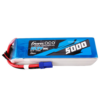 GA60C50006SEC5GT GENS ACE 5000mAh 6S 60C 22.2V G-Tech LiPo Battery Pack w/EC5 Plug