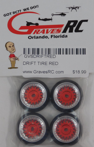 GVSDRIFTRED GRAVES RC HOBBIES Drift Tire 4pcs / Set - Red