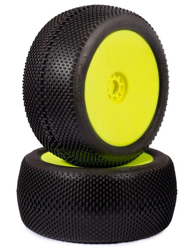 AKA EVO Yellow Gridiron 1/8 Truggy Pre-Mounted Tyres Super Soft (Pair)