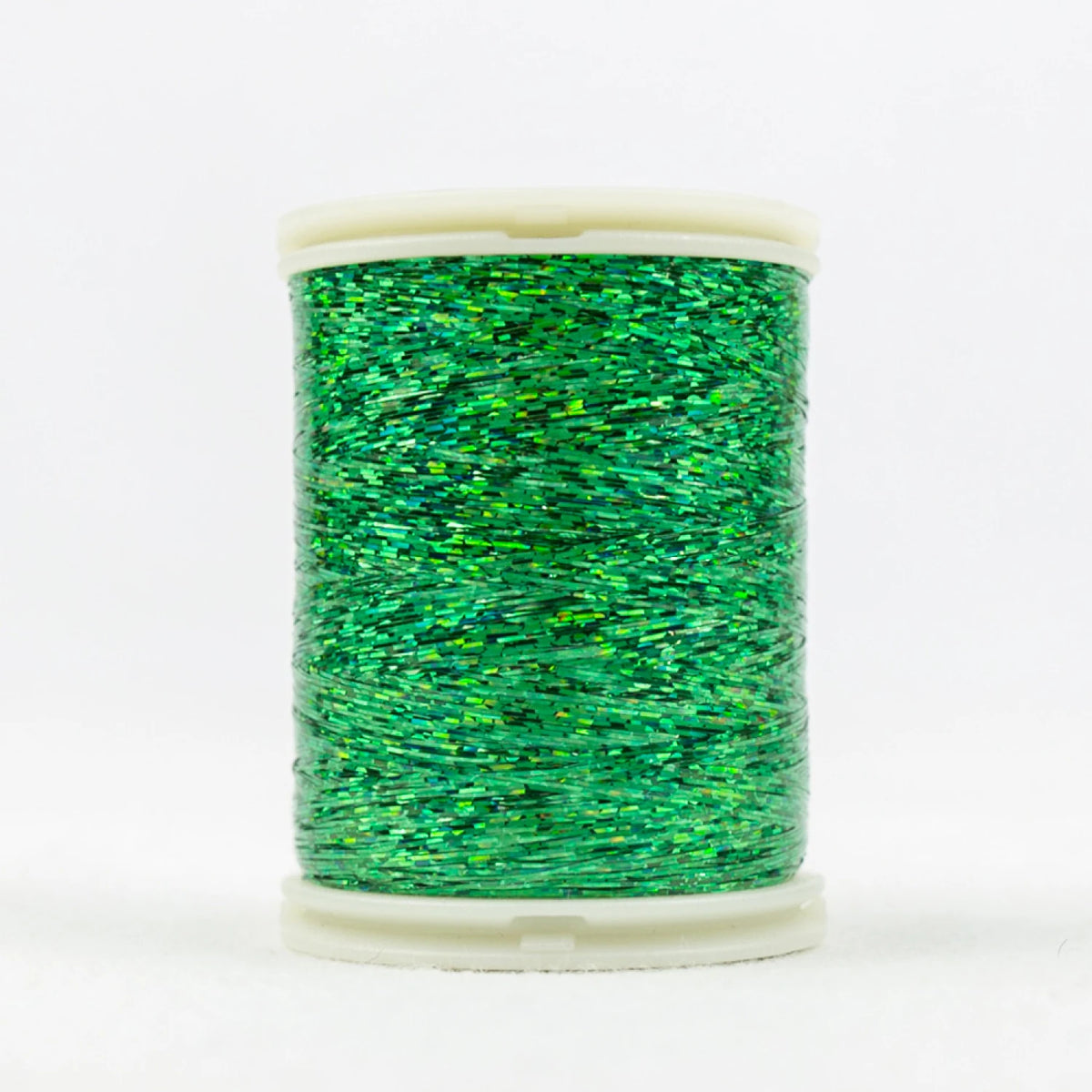 Hologram Flat Slitted Polyester Thread - Green - 300m
