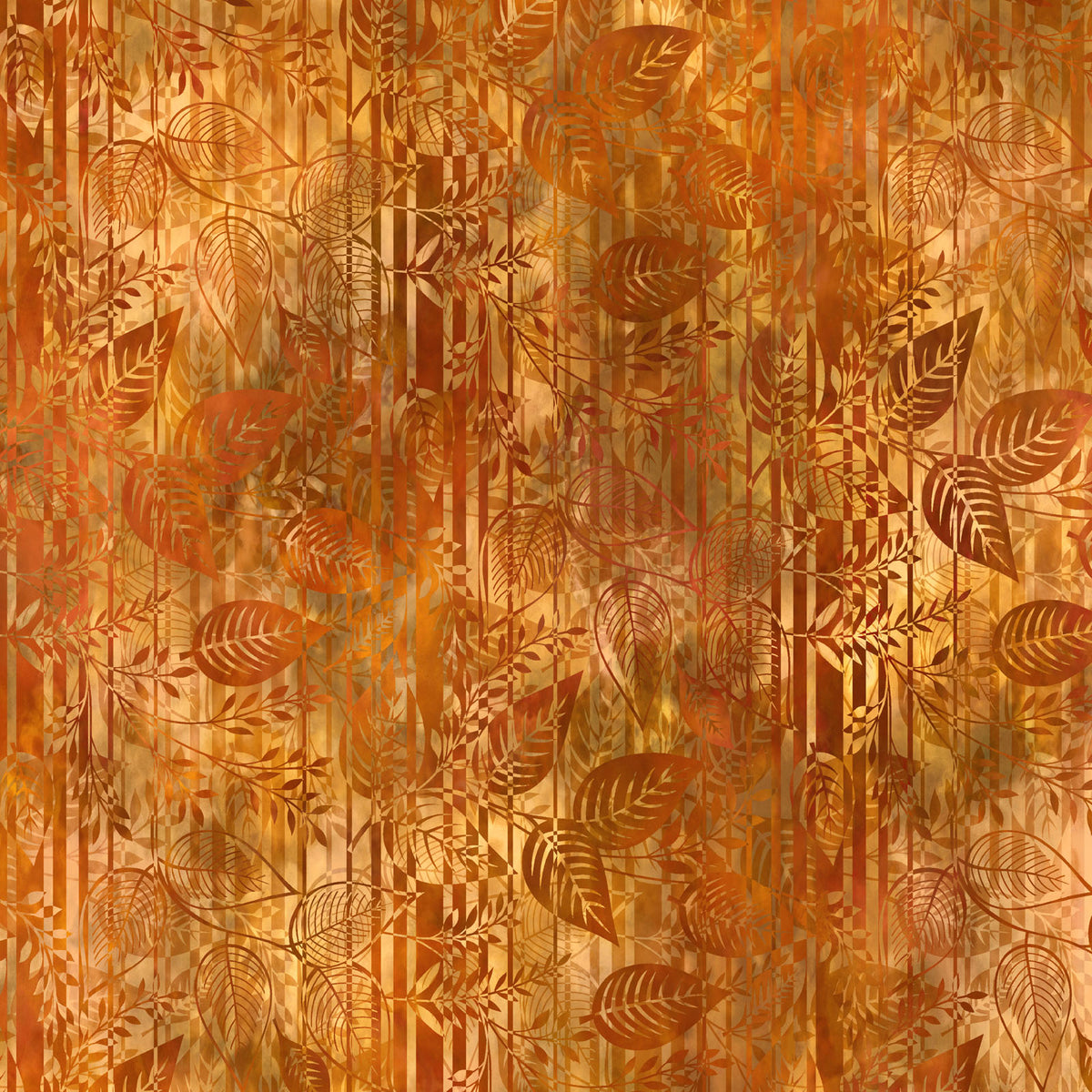 IN THE BEGINNING - Falling Leaves by Jason Yenter - Leaf Stripe - Gold