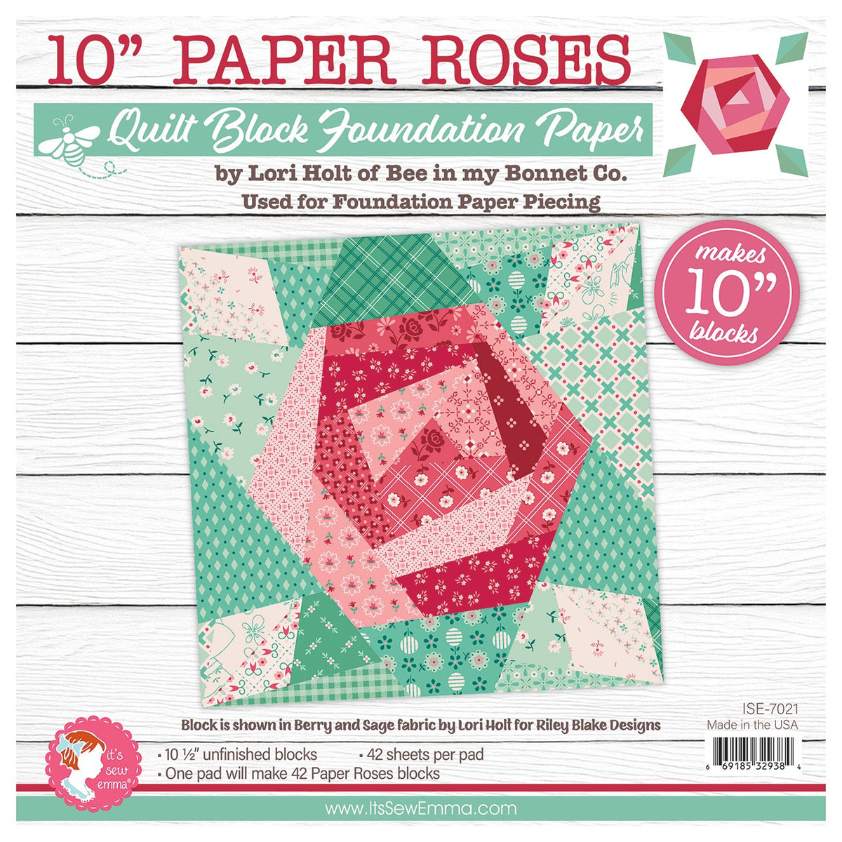 10" Paper Roses Foundation Paper Pad by Lori Holt
