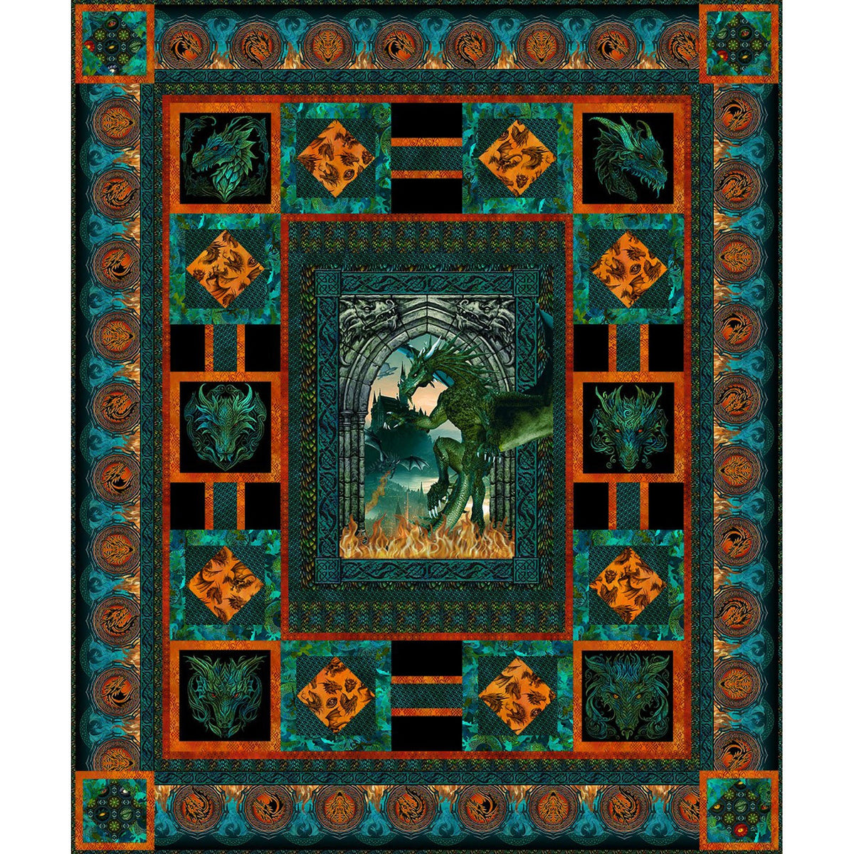 Dragons Emerald Reign Quilt Pattern by In The Beginning Fabrics