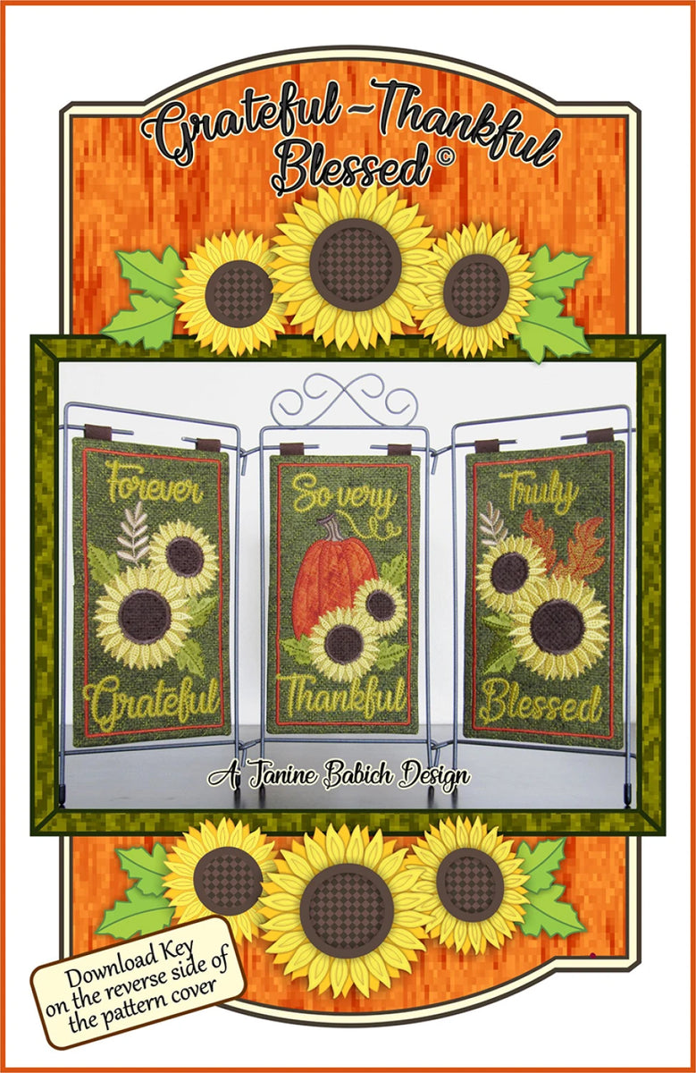 Pattern with Digital Download - Grateful, Thankful, Blessed Table Top Display by Janine Babich Designs