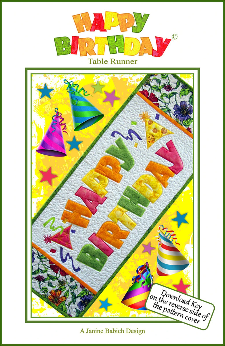 Happy Birthday Table Runner for Machine Embroidery