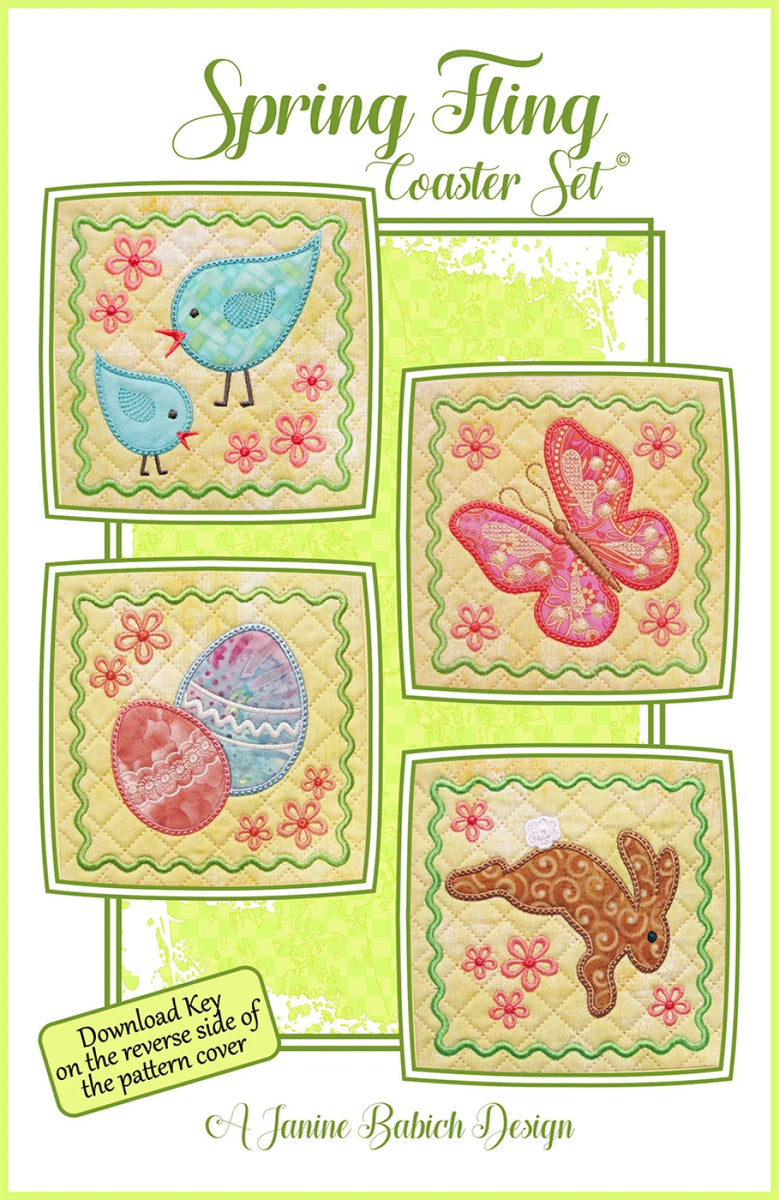 Pattern with Digital Download - Spring Fling Coaster Set from Janine Babich Designs