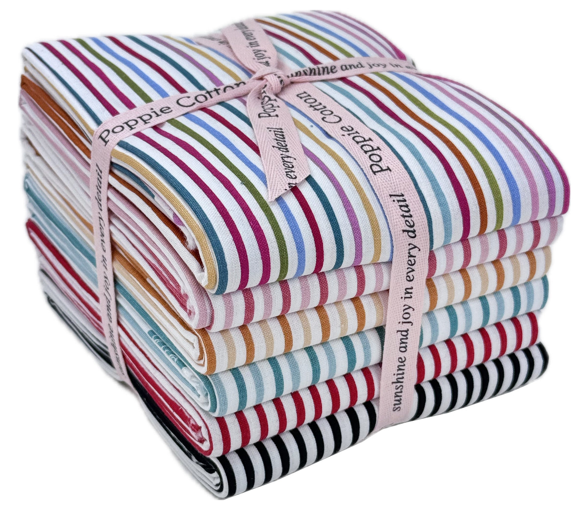 Poppie Cotton - Jailhouse Stripes One Yard Bundle 6 Prints