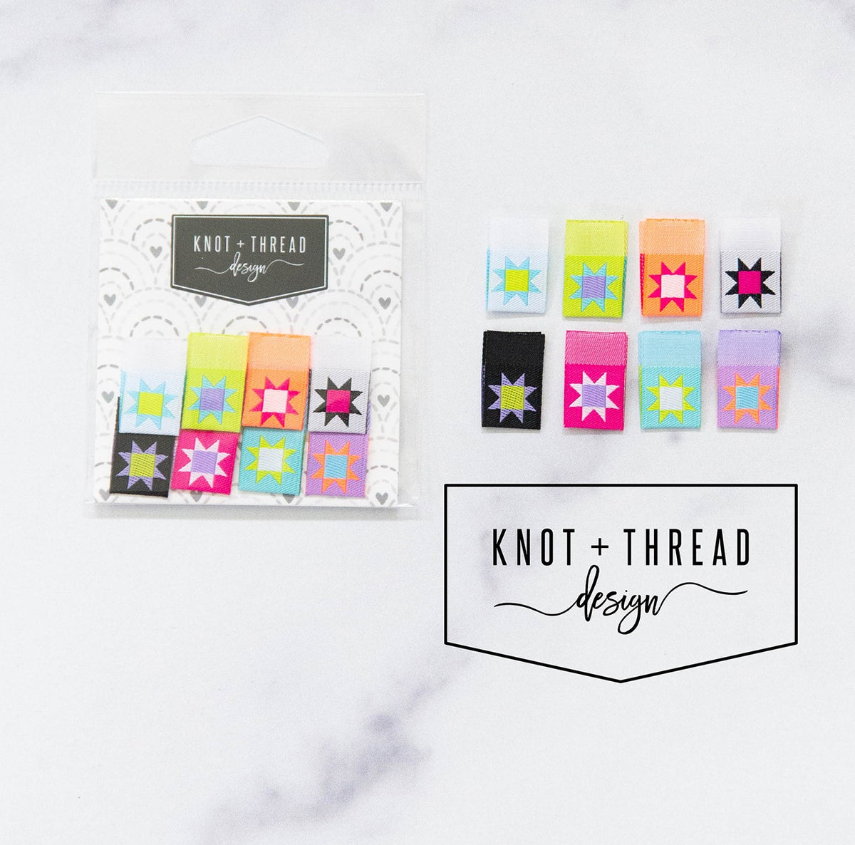 Colorful Sawtooth Star 1/2in Labels by Kaitlyn Howell
