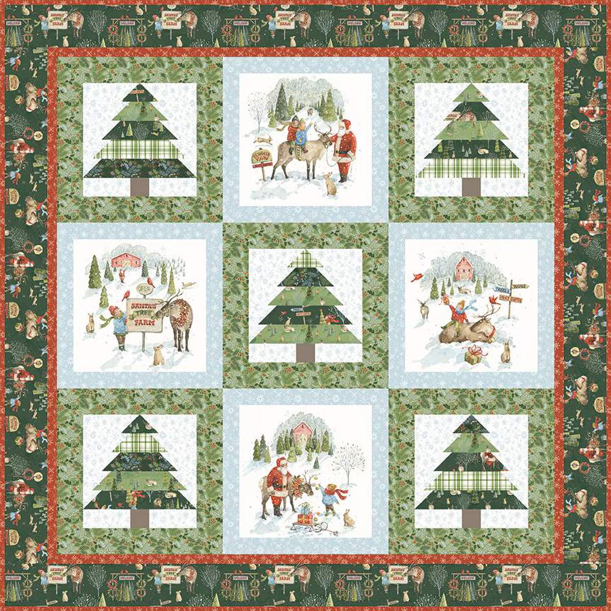 Riley Blake -Santa's Tree Farm Panel Quilt Kit by