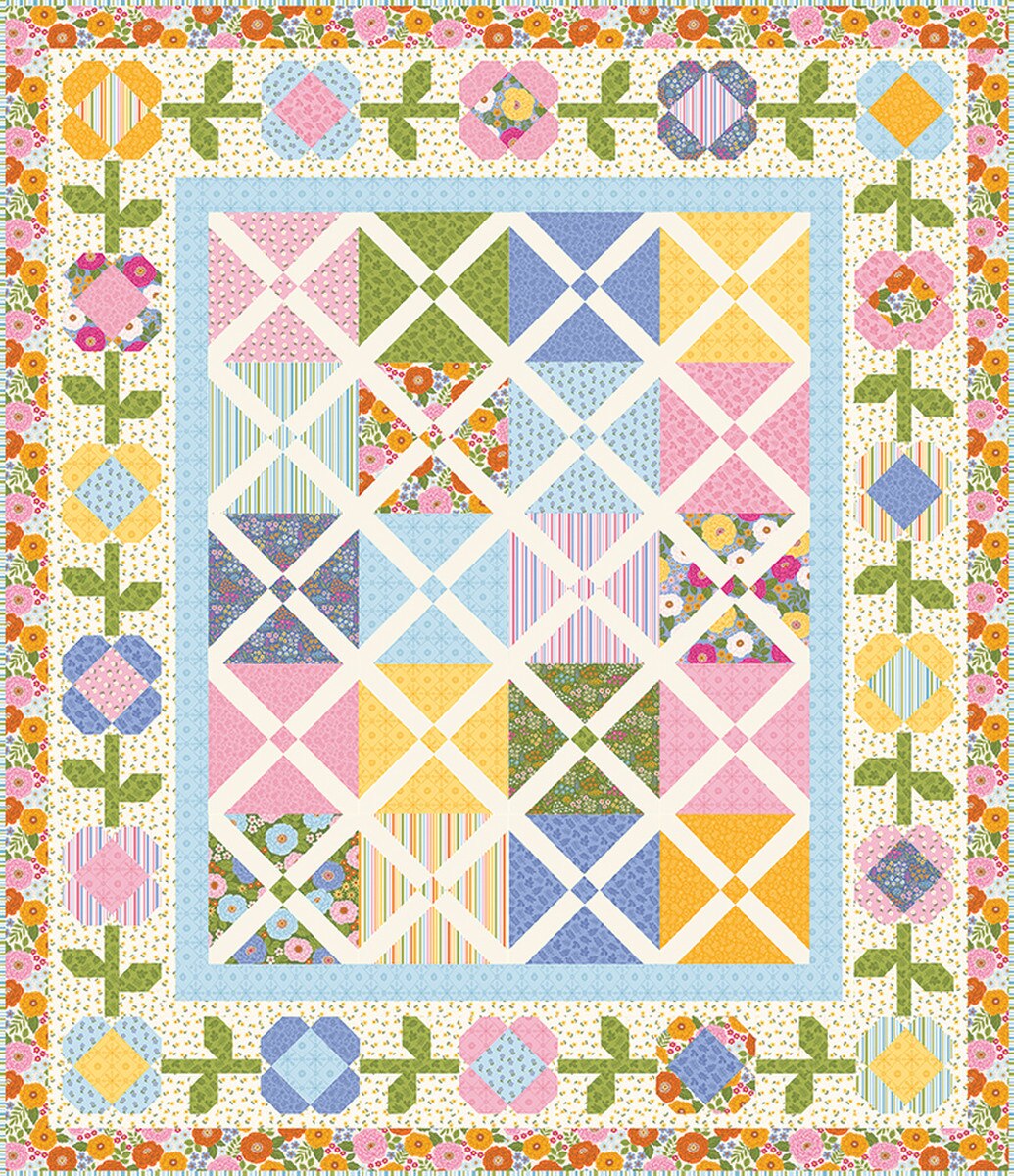 Riley Blake - Little Darlin' Plaid and Posies Quilt Kit