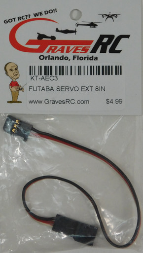 KT-AEC3 GRAVES RC HOBBIES Futaba Servo Extension - 8 inch