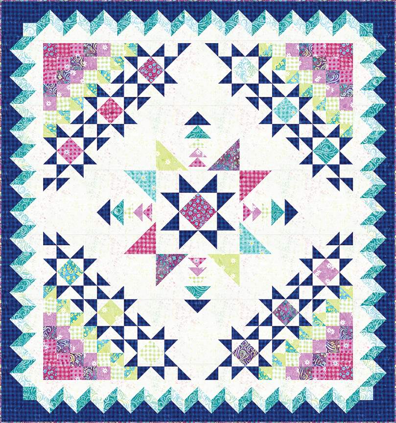 Riley Blake -Expressions Batiks Rainbow Sparkles Quilt Kit