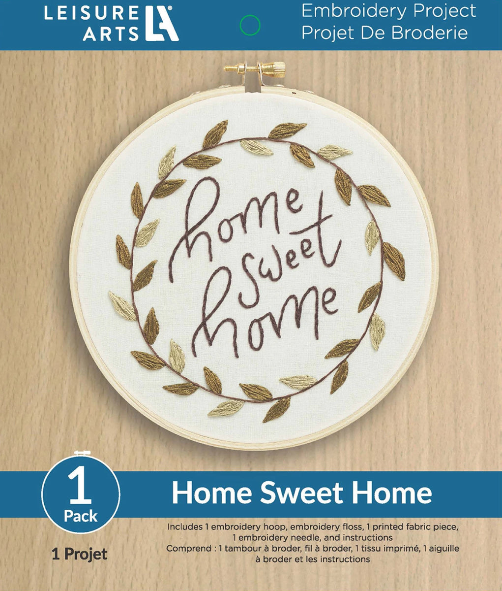 Leisure Arts Home Sweet Home Embroidery Kit