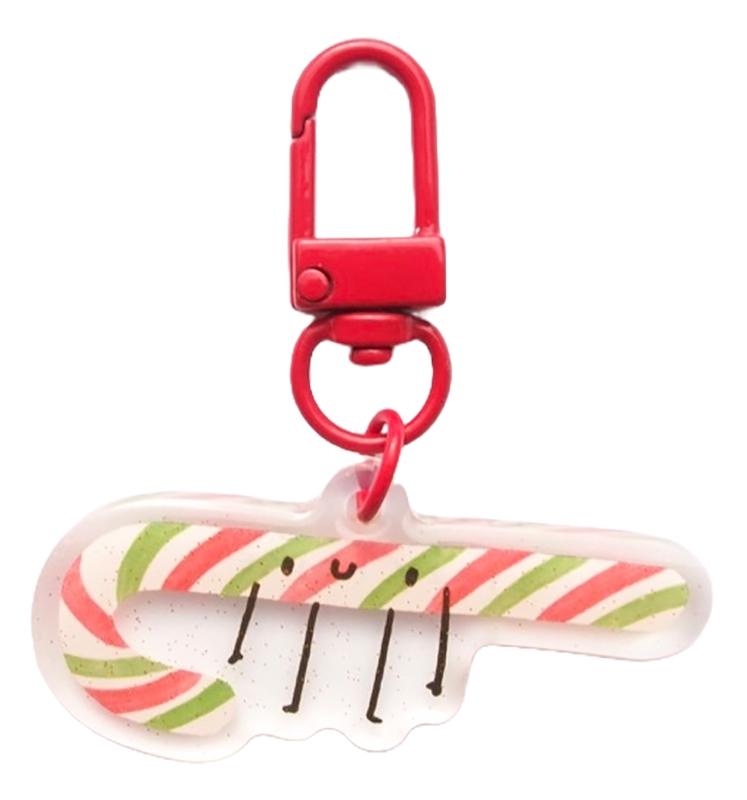 Candy Cane Zipper Charm Red/Green by Lizzy House