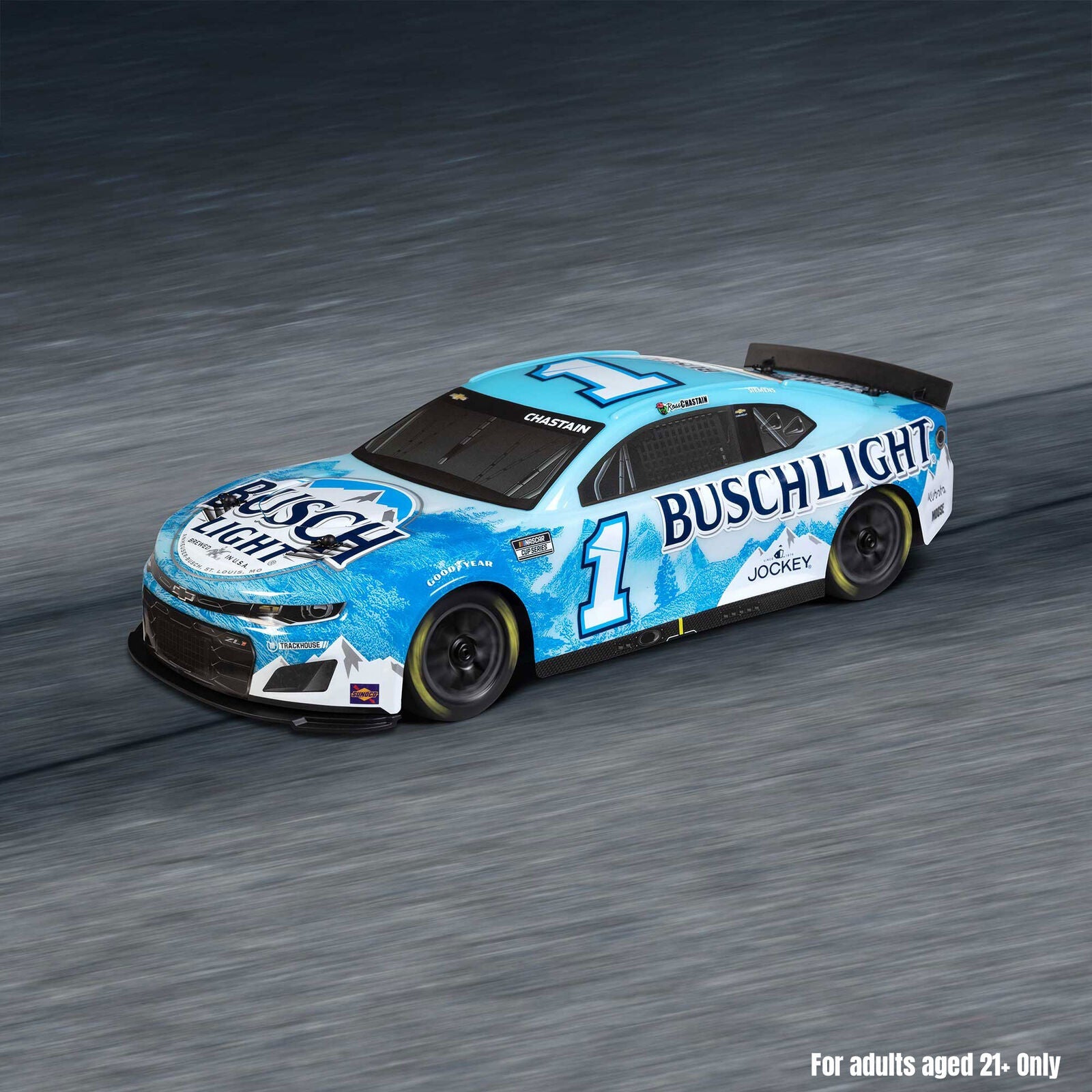 Team Losi 1/12 NASCAR #1 Busch Light 2025 Chevrolet Camaro ZL1 2S AWD RTR On-Road Car - Ross Chastain, LOS1122501