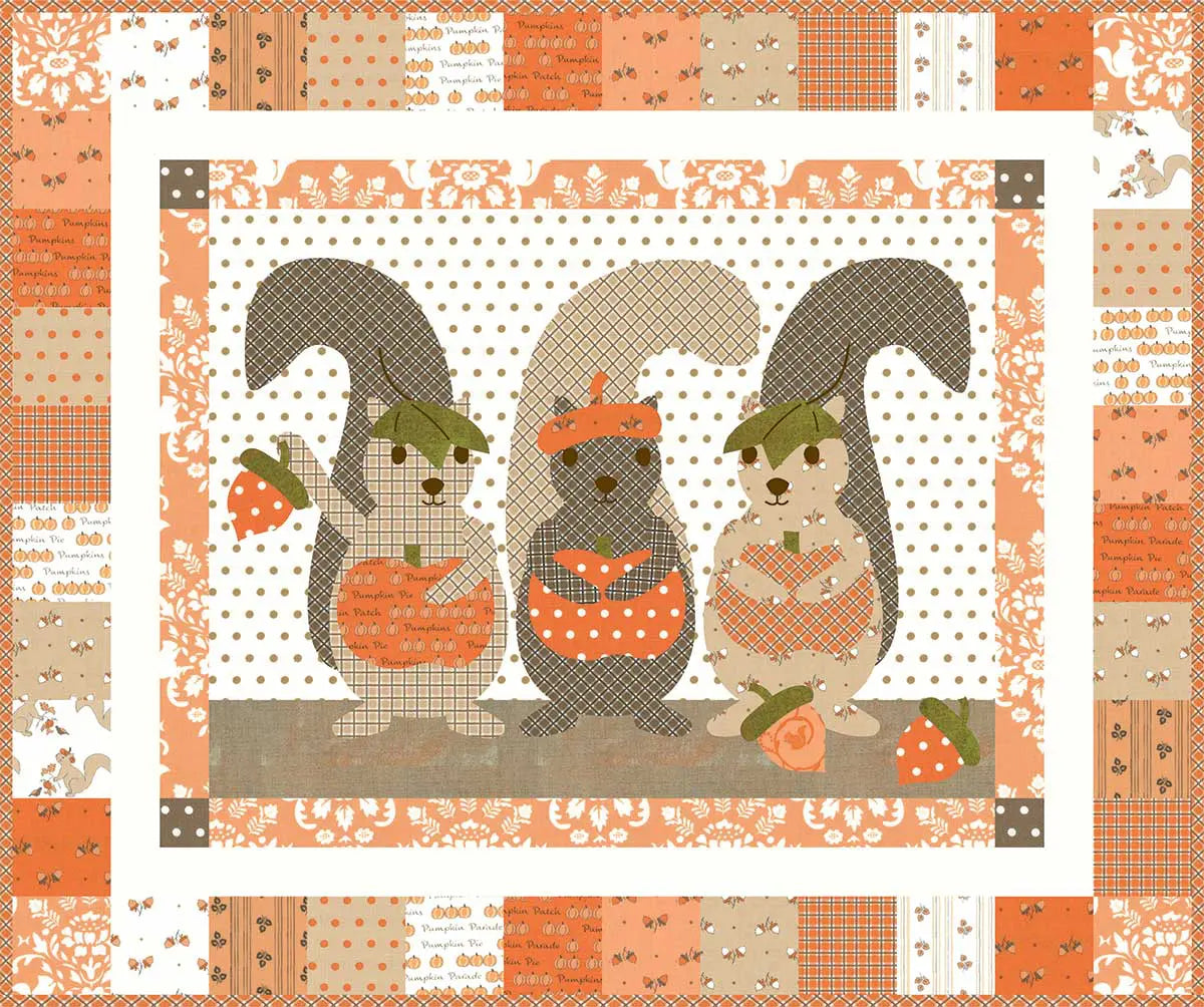 My Squirrelly Friends Mini Quilt Pattern by Anne Sutton