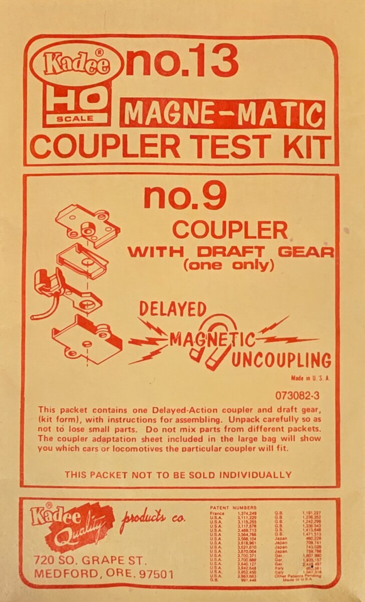 Kadee 13 HO #9 Magne-Matic Coupler Conversion Kit with Draft Gear