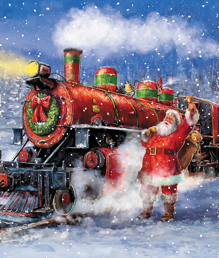 RILEY BLAKE - More Christmas Wishes - PANEL - Digital - Santa's Train - PL1153-