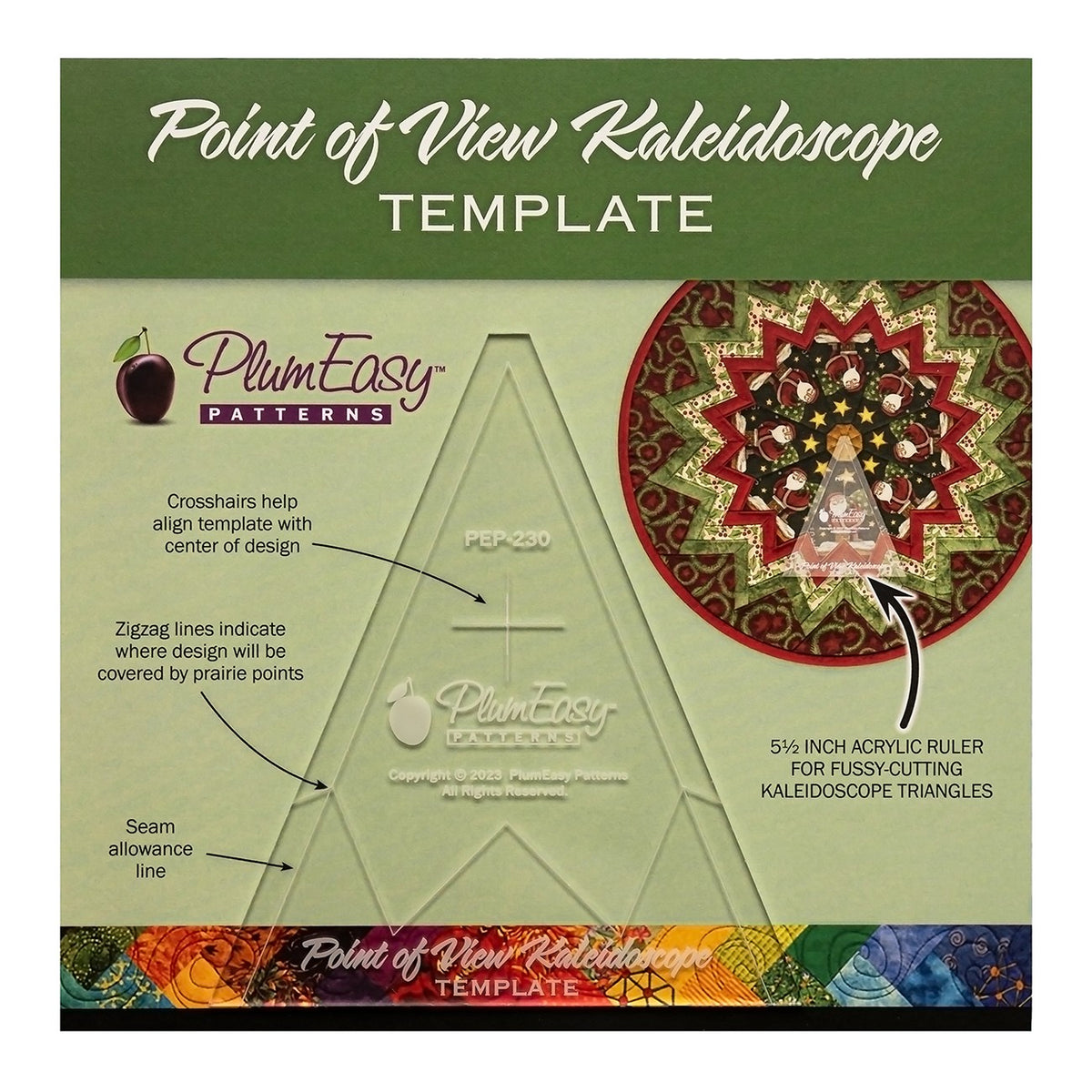 Point of View Kaleidoscope Acrylic Template by PlumEasy Patterns