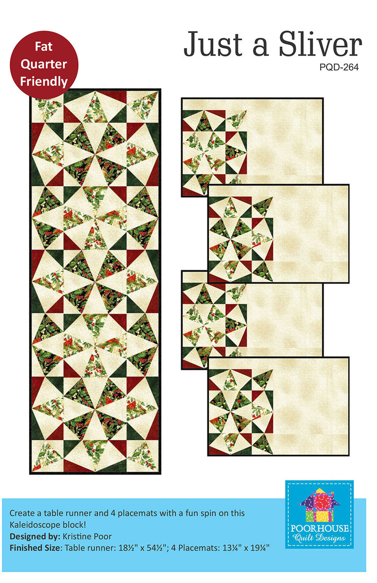 Just A Sliver Table Runner/Placemats Pattern by Kristine Poor