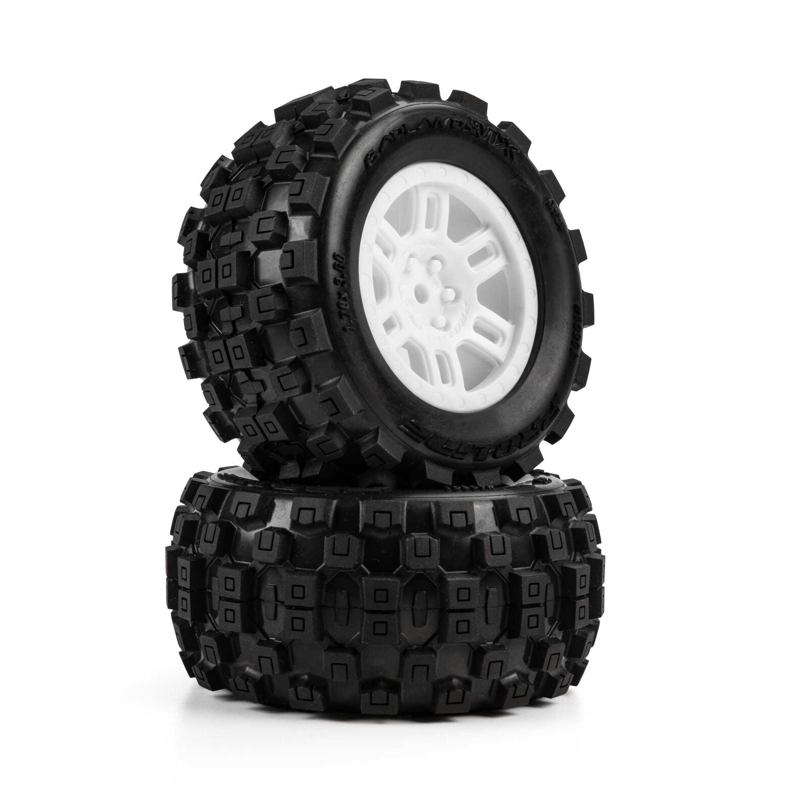 Pro-Line Racing 1/16 Badlands MX Front/Rear MT Tires Mounted 12mm White Split Six (2): ARRMA MINI KRATON(PRO1030113)