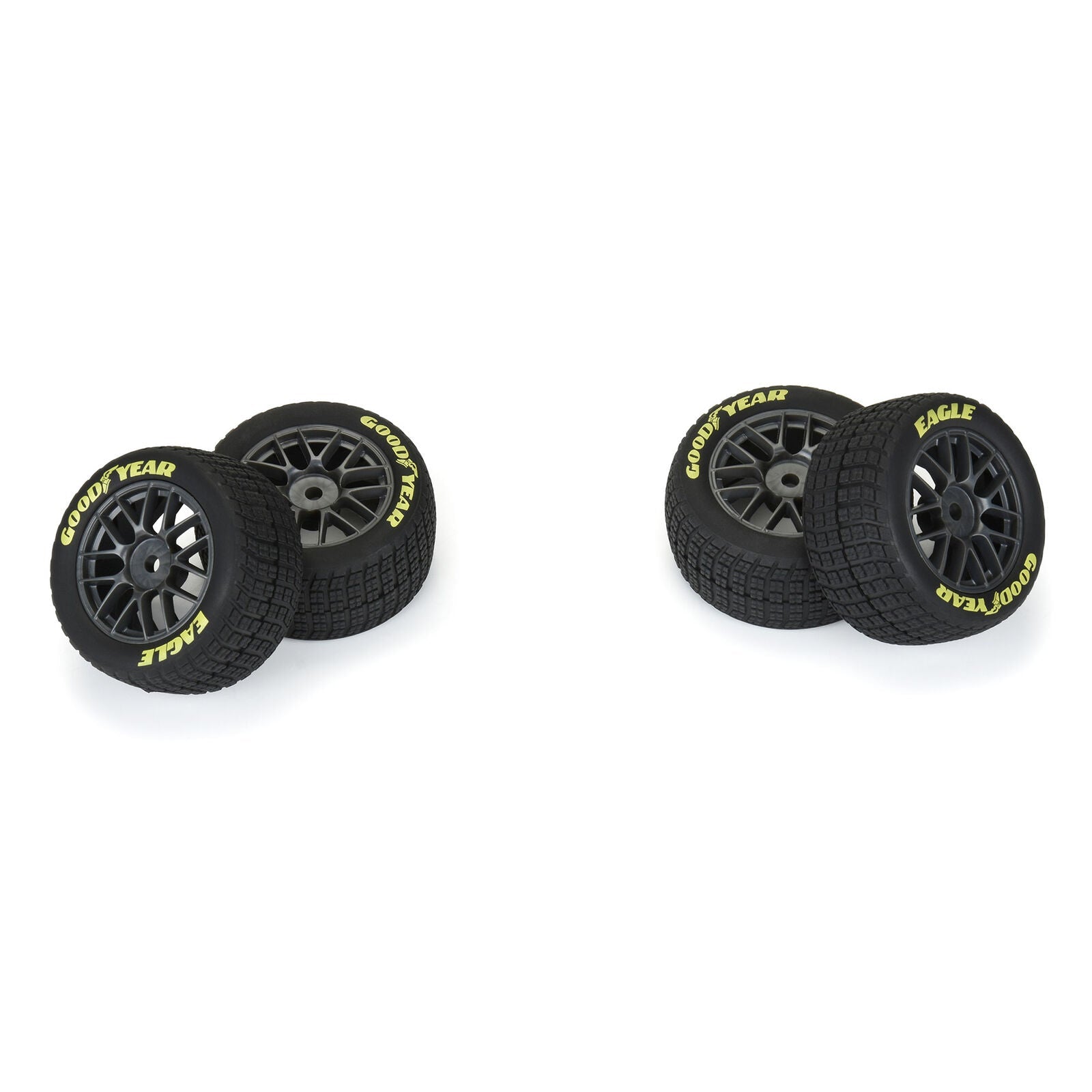 1/12 Goodyear Eagle Dirt Tire F/R MTD Gray Wheels (4): Losi NASCAR GROM, PRO1030310