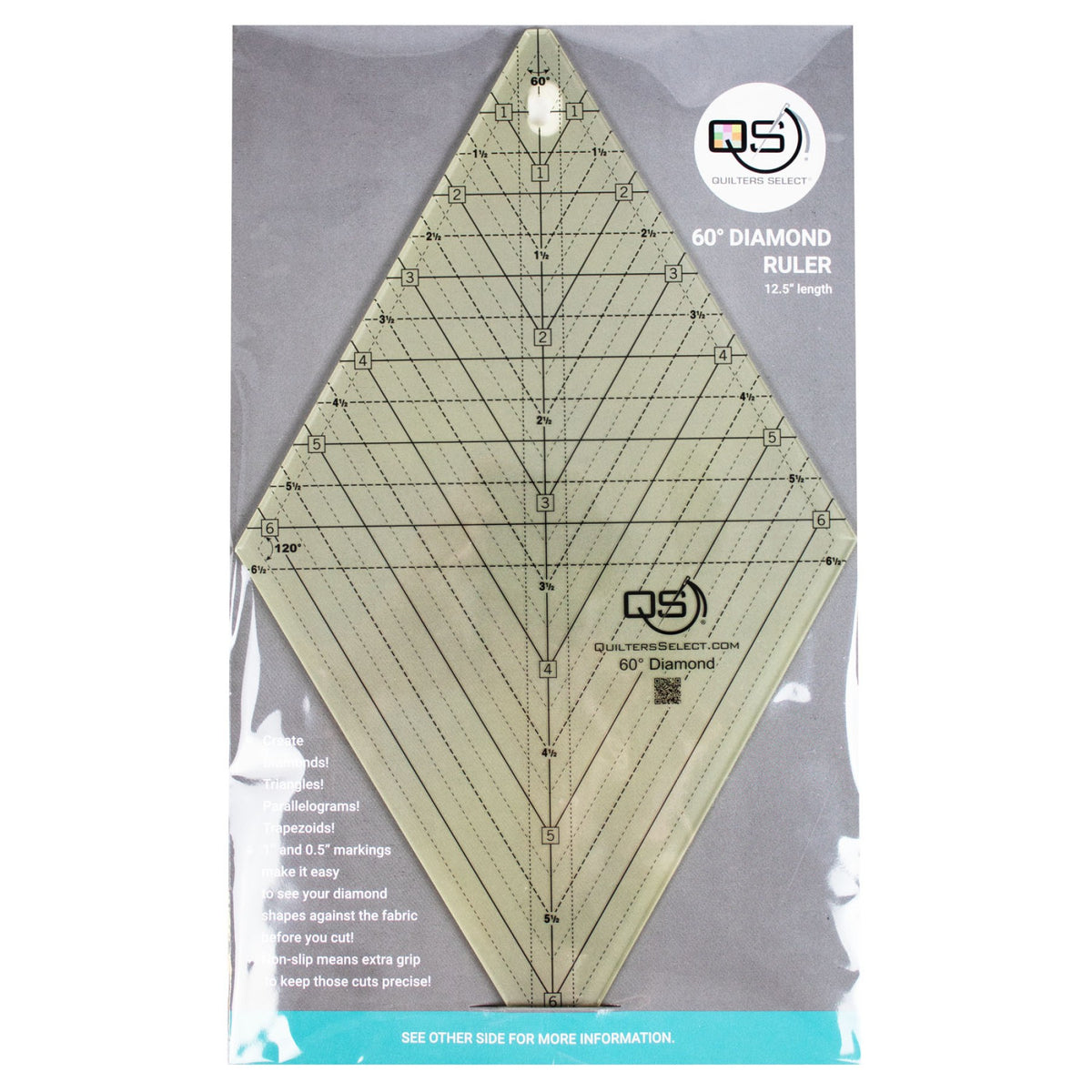 Quilters Select - Select 60° Diamond Non-Slip Ruler