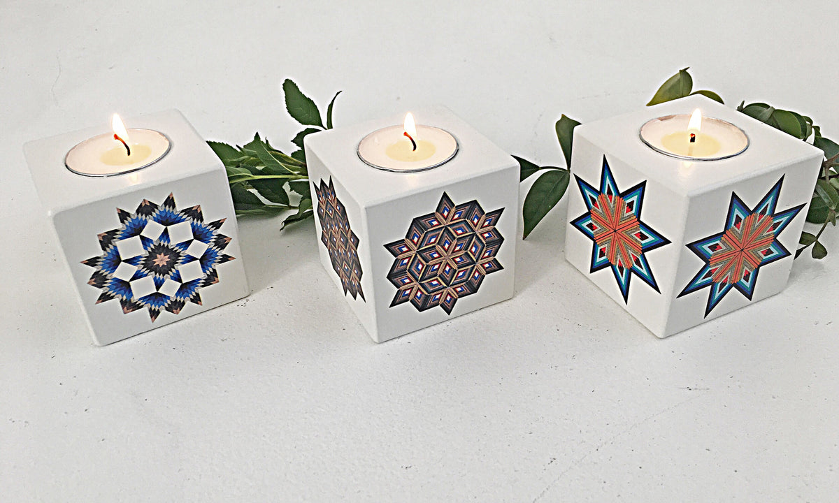 Built Quilt Quilt Stars Tealight Candle Holders