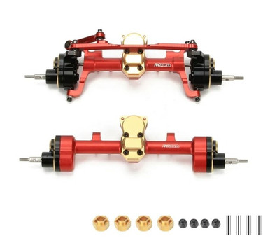 RCAWDSCX24PAR RCAWD Portal Axles CVD edition Full Set Upgrade Parts for SCX24 - Red