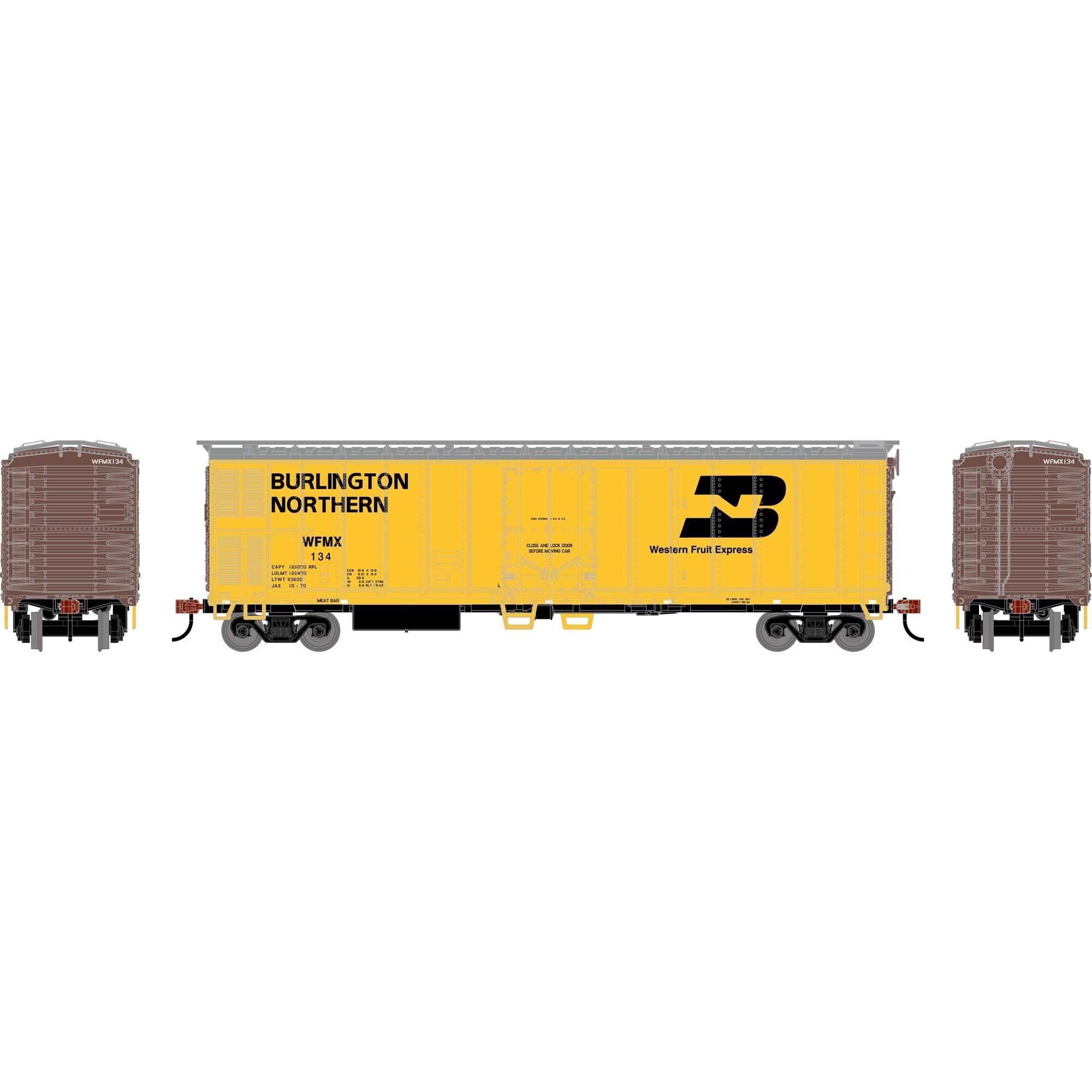 HO 50' Smooth Side Mechanical Reefer WFMX #134 (RND-1446)