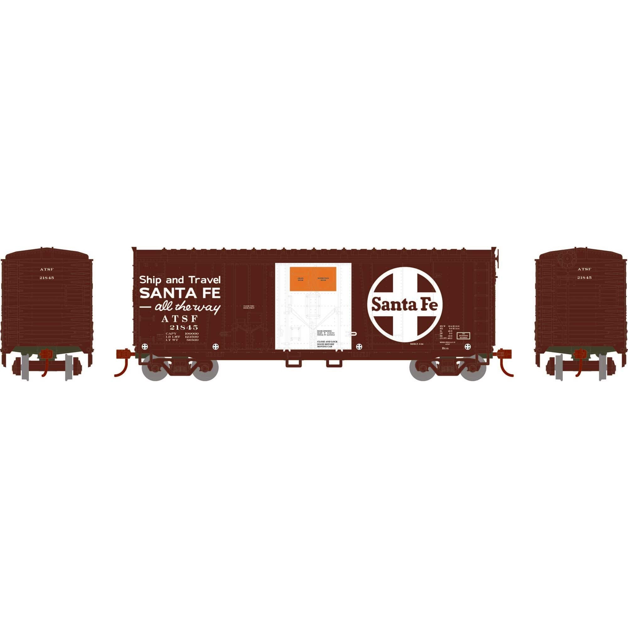 HO 40' Grain Loading Box Car ATSF #21845 (RND-1845)