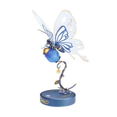 ROEMI05B ROBOTIME ROKR Butterfly DIY Mechanical 3D Puzzle - Blue