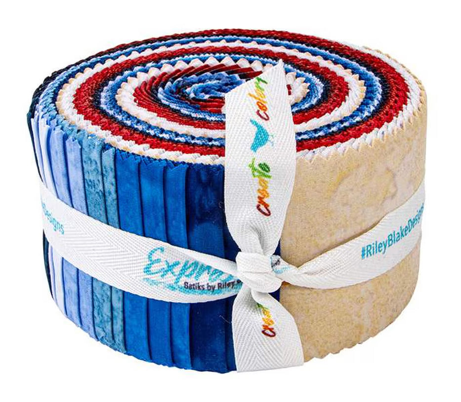 Riley Blake - Expressions Batiks Hand-Dyes Freedom Flair 2.5" Rolie Polie