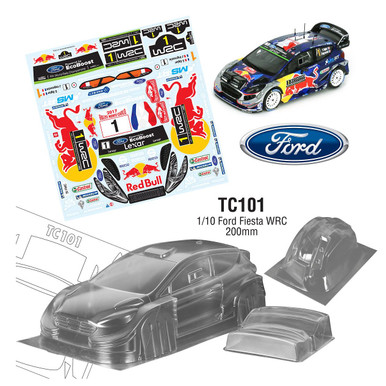 Team C Racing 1/10 Ford Fiesta WRC 200mm Red Bull Body Set