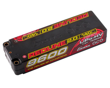 Gens Ace Redline 2.0 9600mAh 2S1P HV 7.6V 140C Hardcase LiPo Battery w/5mm Bullet