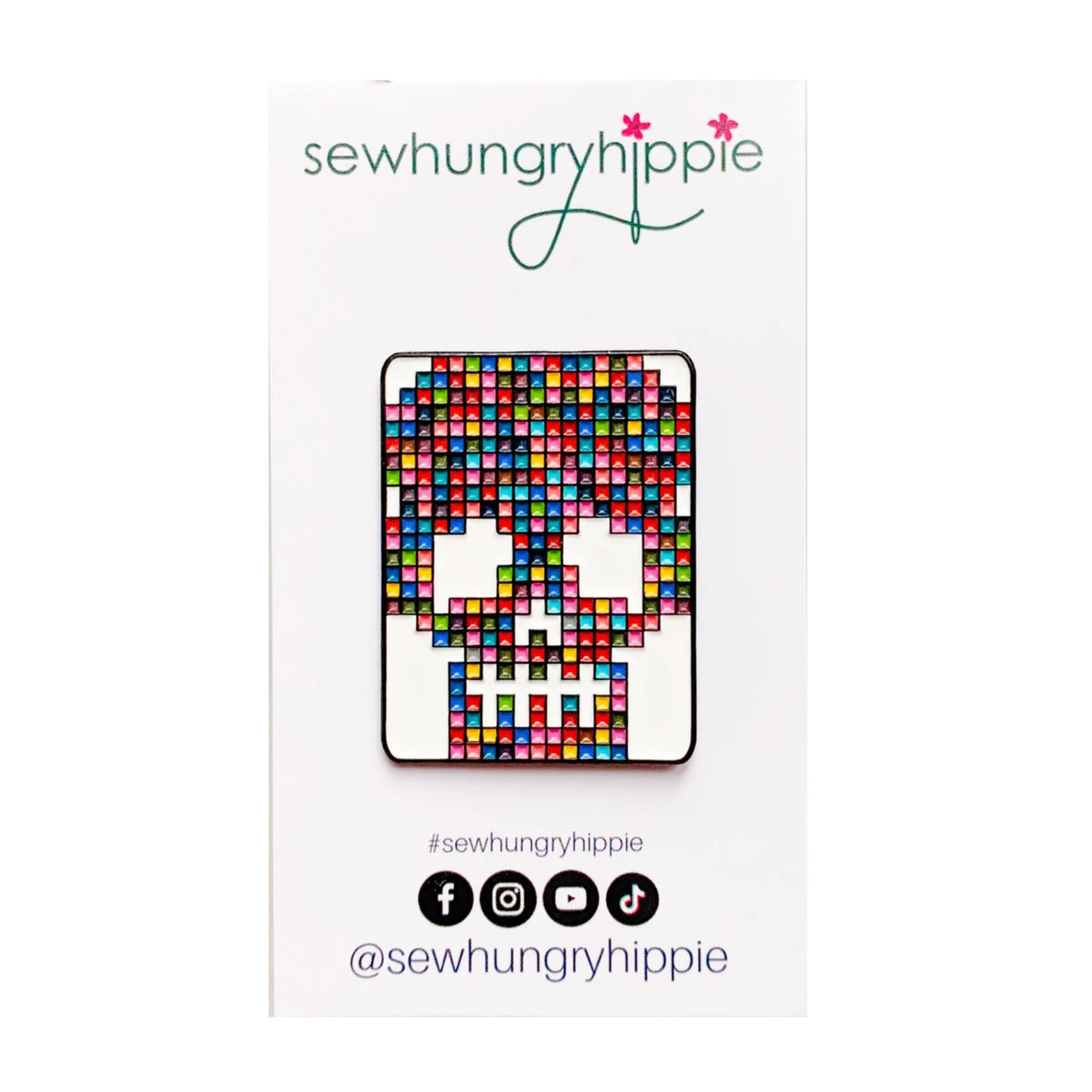 Patchwork Skull Enamel Pin