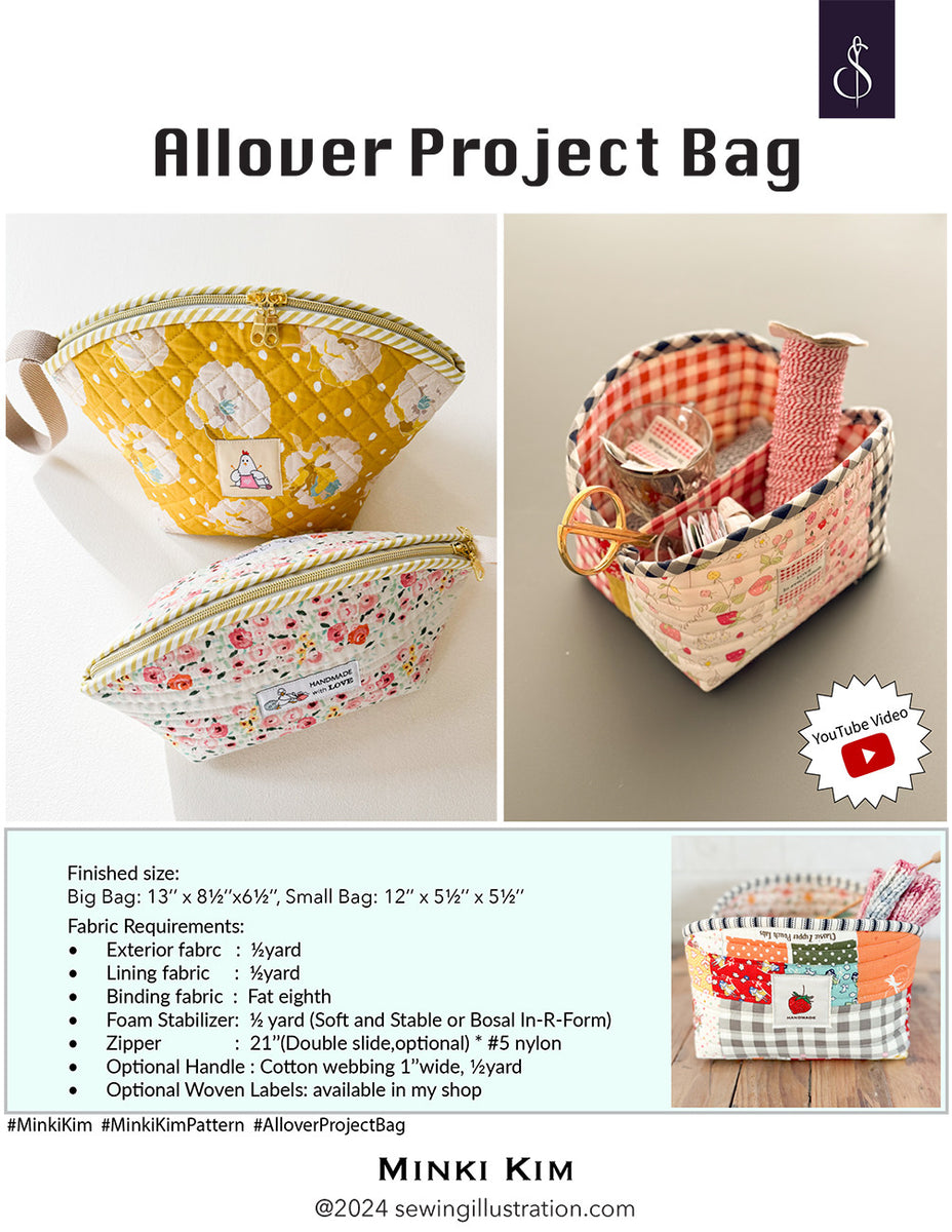 Allover Project Bag Pattern by Minki Kim