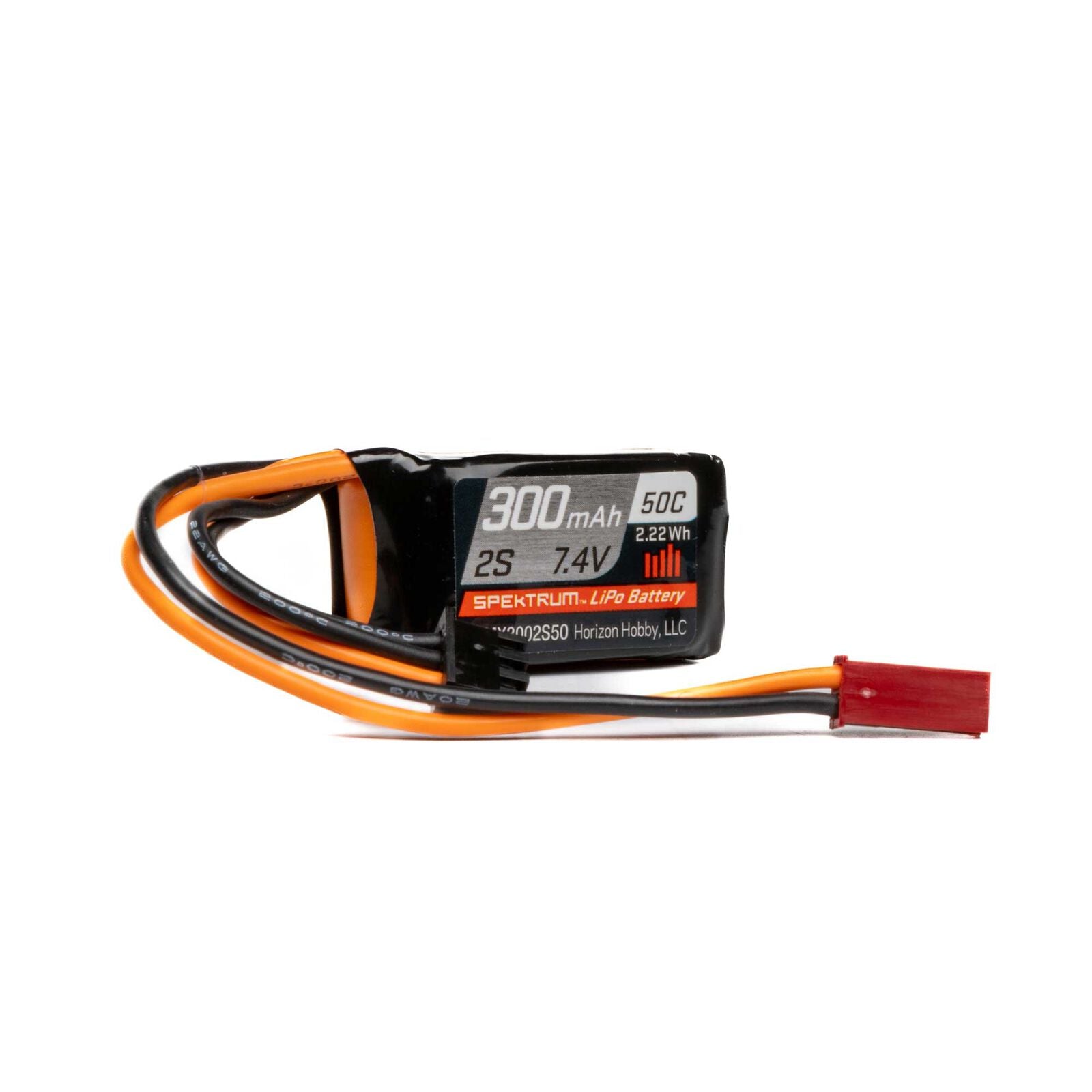 Spektrum RC 7.4V 300mAh 2S 50C LiPo Battery: JST-RCY, SPMX3002S50