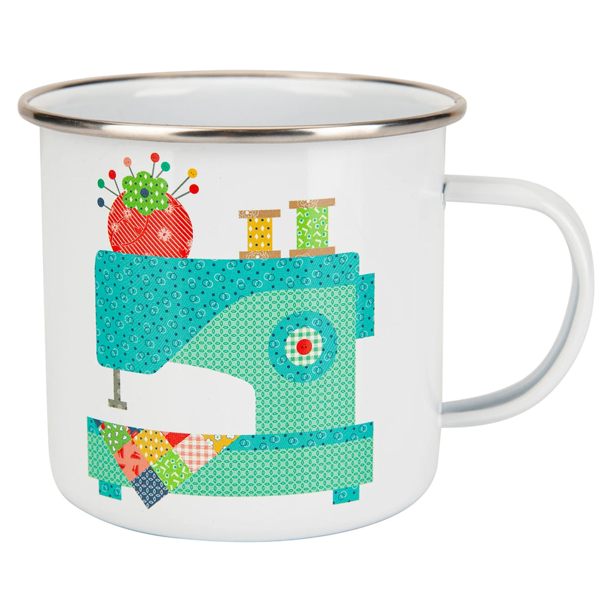 Mug - Vintage Happy 2 Enamel Tin Mug by Lori Holt