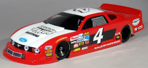 McAllister Racing ASA Style Mustang Latemodel Body Oval w/Decals, MCA-272