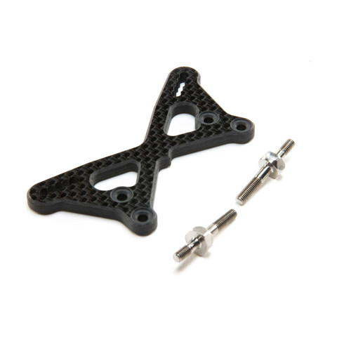 Team Losi Racing 334061 Carbon Front Tower +2mm w/Ti Standoffs: 22 5.0